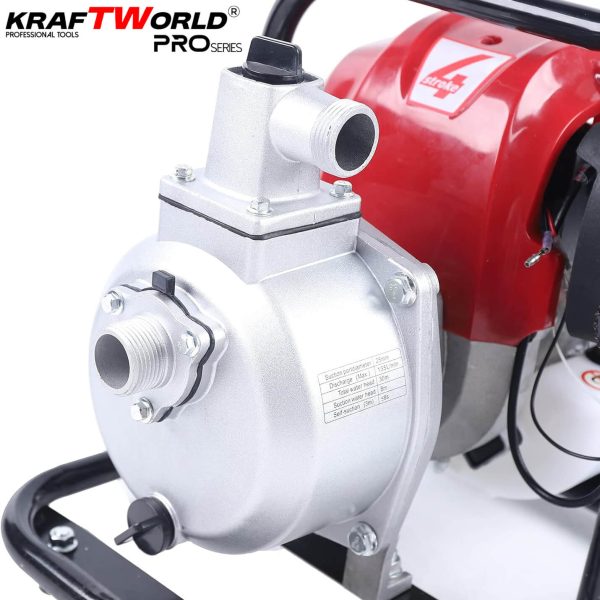 KraftWorld бензинова водна помпа 1″ 4-тактова 5.2HP 74cc до 30м напор