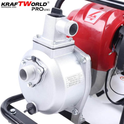 KraftWorld бензинова водна помпа 1″ 4-тактова 5.2HP 74cc до 30м напор