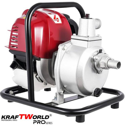 KraftWorld бензинова водна помпа 1″ 4-тактова 5.2HP 74cc до 30м напор