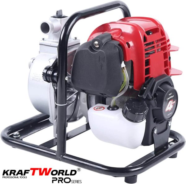 KraftWorld бензинова водна помпа 1″ 4-тактова 5.2HP 74cc до 30м напор