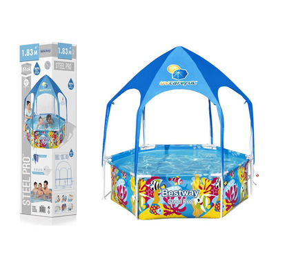 Басейн Сглобяем BESTWAY Steel Pro 183×51см с Покрив