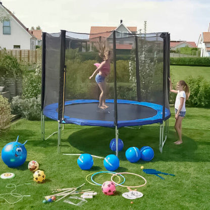 Детски батут с мрежа 244см с ПОДАРЪΚ LED Лампички – Подсилена конструкция и UV защита