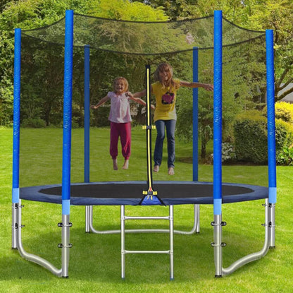 Детски батут с мрежа 244см с ПОДАРЪΚ LED Лампички – Подсилена конструкция и UV защита