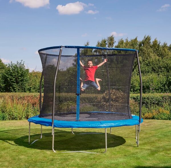 Издръжлив Детски Батут ‘SkyHigh’ 300 см – Наслада и Спорт за Цялото Семейство!