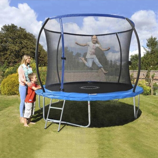 Издръжлив Детски Батут ‘SkyHigh’ 300 см – Наслада и Спорт за Цялото Семейство!