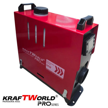 Преносима дизелова печка KraftWorld PRO 8kW 12V – електронно управление, дистанционно, нисък разход