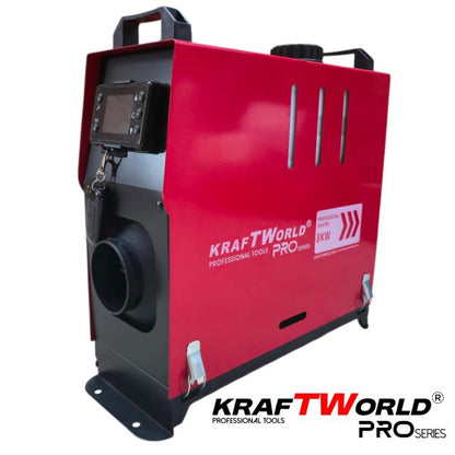 Преносима дизелова печка KraftWorld PRO 8kW 12V – електронно управление, дистанционно, нисък разход