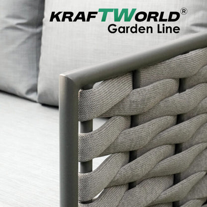 Градински комплект Catania: диван, 2 кресла и маса със стъклен плот и алуминиева рамка