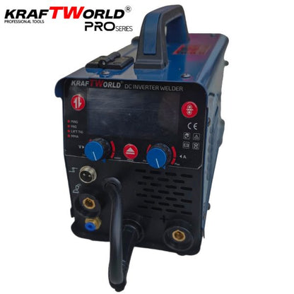 KraftWorld Инверторен Телоподаващ Електрожен 3в1 MIG/MAG/TIG 250A с газ и без газ