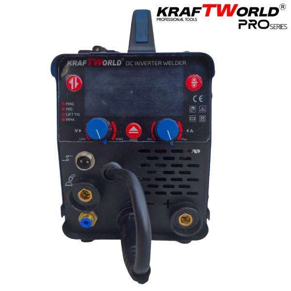 KraftWorld Инверторен Телоподаващ Електрожен 3в1 MIG/MAG/TIG 250A с газ и без газ