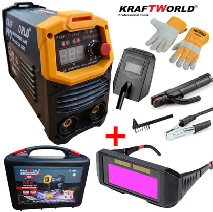 Професионален Инверторен Електрожен + Соларни Очила – с Дисплей и Куфар