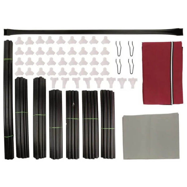 Трикрилен текстилен гардероб с 8 рафта и лост за дрехи