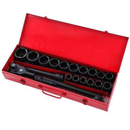 Професионално гедоре 21 части KraftWorld – ударни вложки до 50 мм + метална кутия