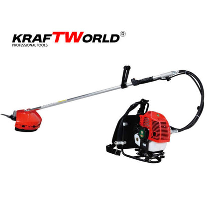 Гръбен бензинов тример за трева KraftWorld с аксесоари