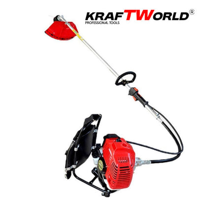 Гръбен бензинов тример за трева KraftWorld с аксесоари