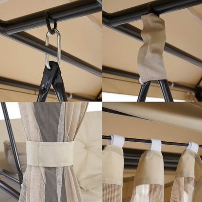 Луксозна градинска люлка Marbella с шатра и мрежа – трансформираща се в легло