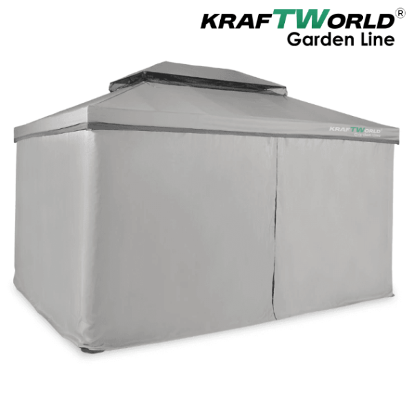 Градински шатра Palermo с мрежа против комари и завеси 3x4m KraftWorld