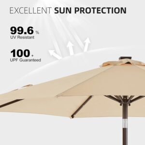 Висококачествен 3M Чадър с LED Светлини и UV Защита – Стилен Комфорт на Открито!