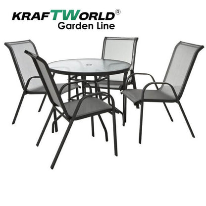 Градински Сет Capri KraftWorld 4 стола и маса – водоустойчиви с UV защита