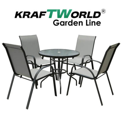 Градински Сет Capri KraftWorld 4 стола и маса – водоустойчиви с UV защита