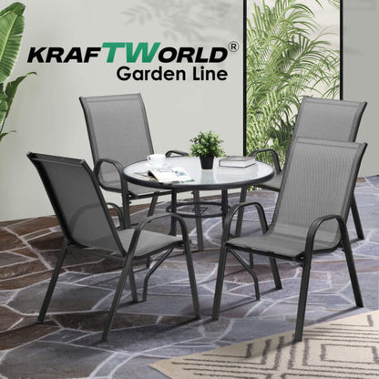 Градински Сет Capri KraftWorld 4 стола и маса – водоустойчиви с UV защита