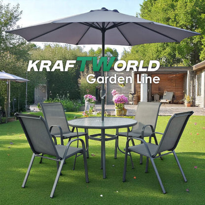 Градински Сет Capri KraftWorld 4 стола и маса – водоустойчиви с UV защита