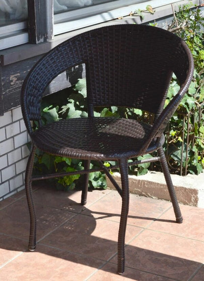 Ратанов Комплект с Маса и Два Стола в Тъмно Кафяво – Стил и Комфорт за Вашата Градина!