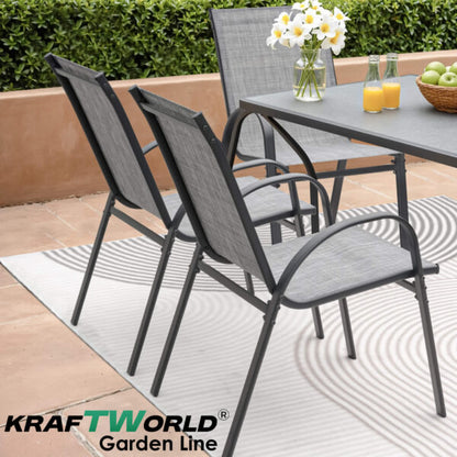 Градински Метален Стол с текстилна седалка Capri – устойчив и елегантен