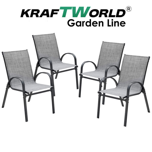 Градински Сет Capri KraftWorld 4 стола и маса – водоустойчиви с UV защита