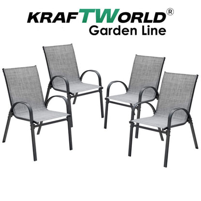 Градински Сет Capri KraftWorld 4 стола и маса – водоустойчиви с UV защита