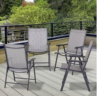 Градински стол Позитано – Kraftworld Garden сгъваем, дишащ, с регулируема облегалка,за градина и къмпинг