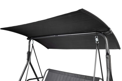 Градинска люлка със сенник – метална конструкция, 170×110×153 см, черна