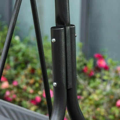 Градинска люлка със сенник – метална конструкция, 170×110×153 см, черна