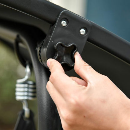 Градинска люлка със сенник – метална конструкция, 170×110×153 см, черна