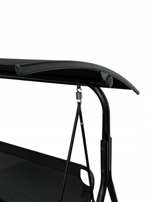 Градинска люлка със сенник – метална конструкция, 170×110×153 см, черна