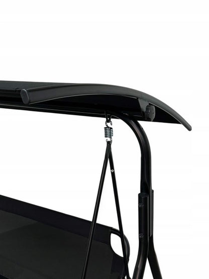 Градинска люлка със сенник – метална конструкция, 170×110×153 см, черна