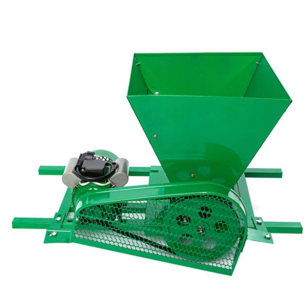 Електрическа гроздомелачка 750W – издръжливи ролки, стоманена вана, 450кг/час