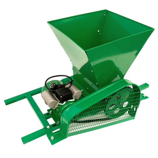 Електрическа гроздомелачка 750W – издръжливи ролки, стоманена вана, 450кг/час