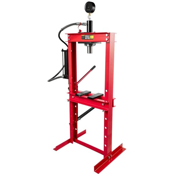 Хидравлична преса с педал 12 тона – манометър, стоманена рамка