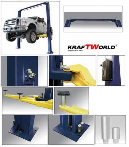 Мощен двуколонен подемник за 5 тона – идеален за автомобили и лекотоварни камиони