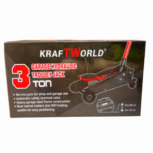 KraftWorld Нископрофилен Хидравличен Крик 3T и Гайковерт с 17 Части