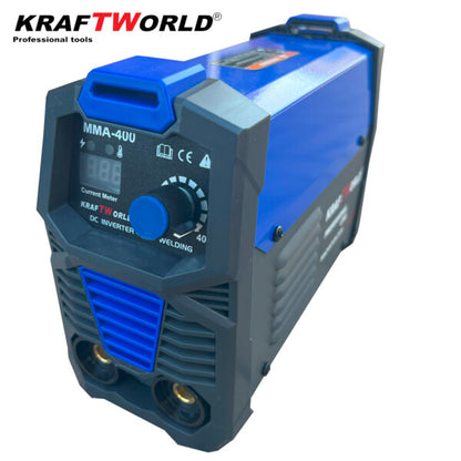 Инверторен Електрожен 400А KraftWorld + Соларни Очила – с Дисплей, Куфар, Кабели, Маска, Чукче