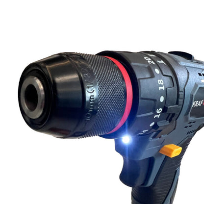 Комплект Акумулаторни Безчеткови Машини 4в1 от Kraftworld Ъглошлайф,Гайковерт,Винтоверт и Перфоратор