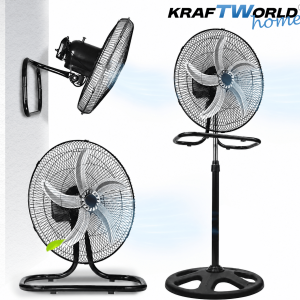 Вентилатор 3в1 KraftWorld Home 45см стоящ, настолен и стенен