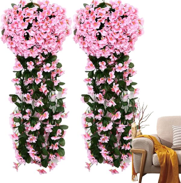 Висящ Букет от Изкуствени Цветя – Тропически Стил,Розов , 80 см