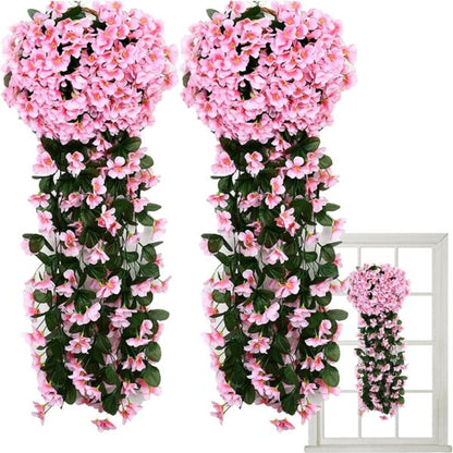 Висящ Букет от Изкуствени Цветя – Тропически Стил,Розов , 80 см