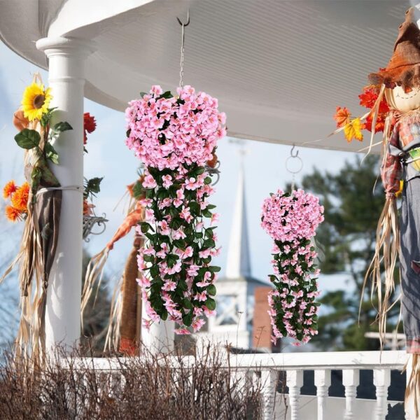 Висящ Букет от Изкуствени Цветя – Тропически Стил,Розов , 80 см