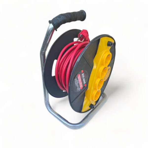 Удължител с макара Bul-Max 20m, 4 гнезда, 3×2,5 mm, транспортна дръжка