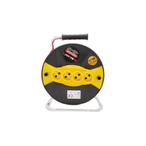 Удължител с макара Bul-Max 50m, 4 гнезда, 3×2,5 mm, транспортна дръжка