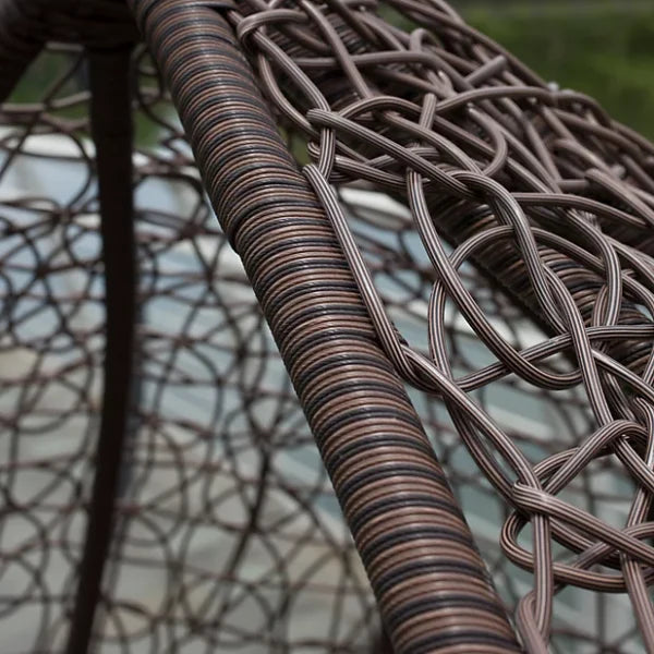 Кафяв Висящ Ратанов Стол – ГОЛЯМА Градинска Люлка Водоустойчива